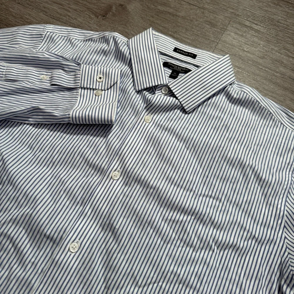 banana republic camden fit dress shirt BANANA REPUBLIC CAMDEN FIT MEN'S LONG SLEEVE CASUAL DRESS SHIRT - SIZE XL